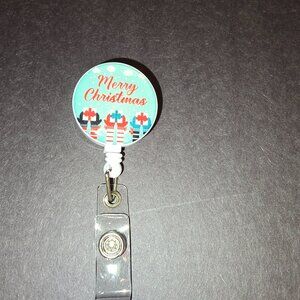 Christmas Retractable Badge Holder